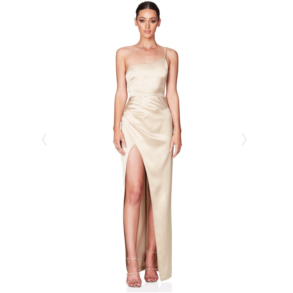 Nookie grace one shoulder gown nude size XL